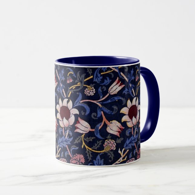 Caneca Evenlode, famoso padrão de William Morris, (Frente Esquerda)