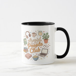 Caneca Evite as Vibes do Clube de Introvertidos Aconchega