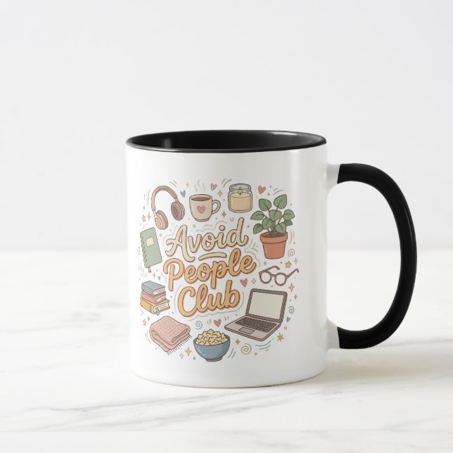 Caneca Evite as Vibes do Clube de Introvertidos Aconchega (Direita)