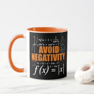 Caneca Evite Negatividade Matemática Divertida Professor