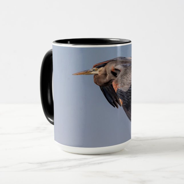 Caneca Excelente Blue Heron em voo (Frente Esquerda)
