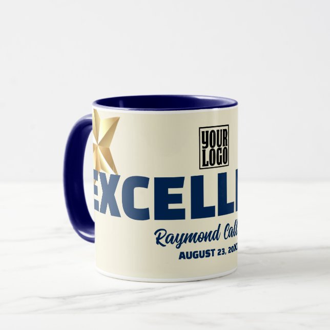 Caneca Excelente prêmio de reconhecimento voluntário de f (Frente Esquerda)
