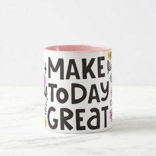 Caneca Excelente preto e rosa hoje Mug