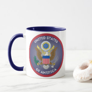 Caneca Excelente Selo da Forma do Círculo dos Estados Uni