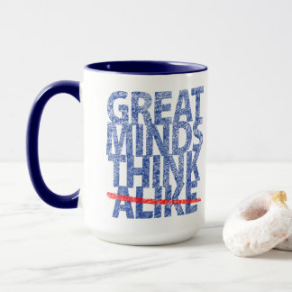 Caneca Excelentes pensam texto azul