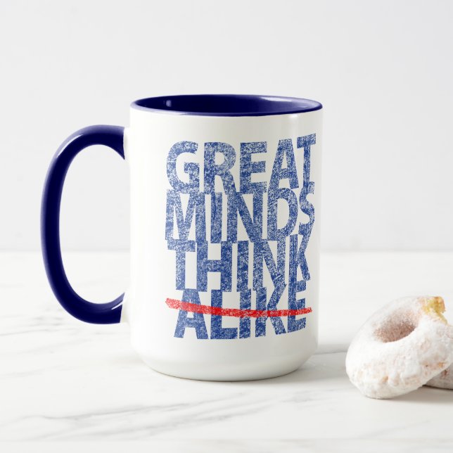 Caneca Excelentes pensam texto azul (Com Donut)
