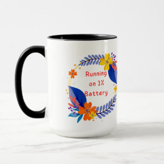 Caneca Executando com bateria de 1% - Fabuloso engraçado