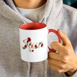 Caneca Executar Padrão de Hibiscus Rustic Rustic do Tipo