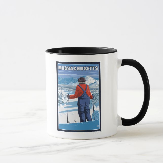 Caneca Exibição de Admiração de MassachusettsSkier (Direita)