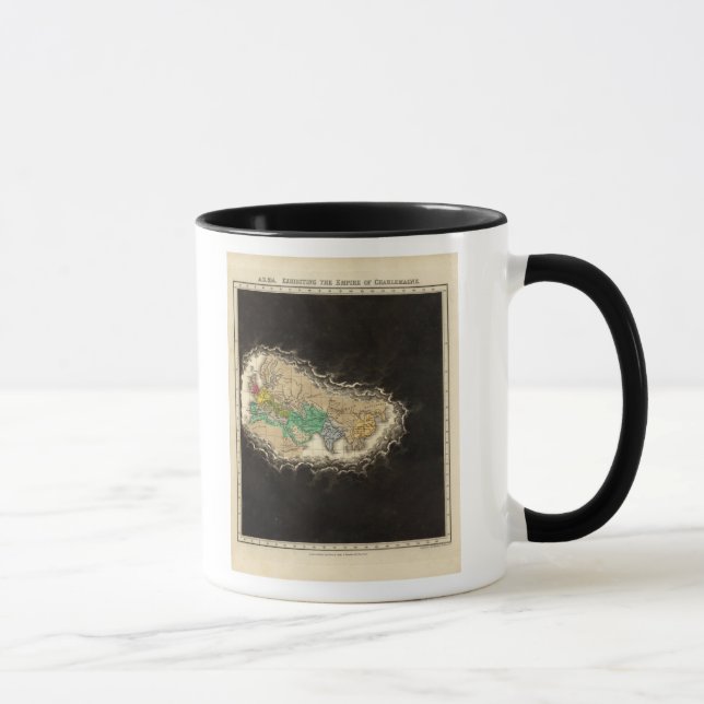 Caneca Exibindo o Império de Charlemagne 814 AD (Direita)