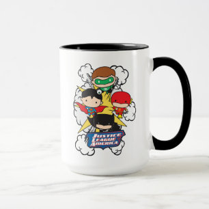 Caneca Explosão da Liga da Justiça de Chibi na América