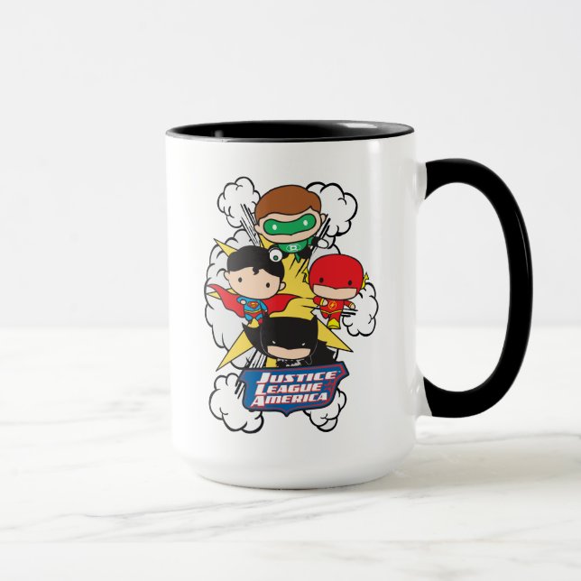 Caneca Explosão da Liga da Justiça de Chibi na América (Direita)