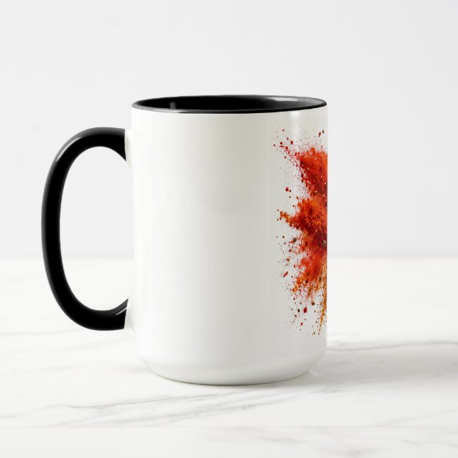 Caneca Explosão de Pó de Tempero Colorido Branco (Esquerda)