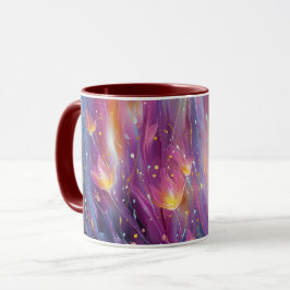 Caneca Explosão floral luminosa abstrata