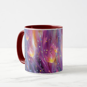 Caneca Explosão floral luminosa abstrata