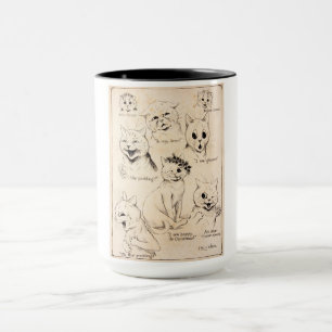 Caneca Expressões Faciais de Vários Gatos, Louis Wain