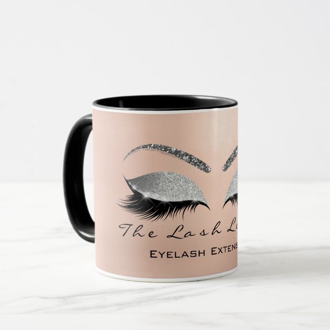 Caneca Eyelash Extenção Bela Cinza Silver Olho Brilhante (Frente Esquerda)