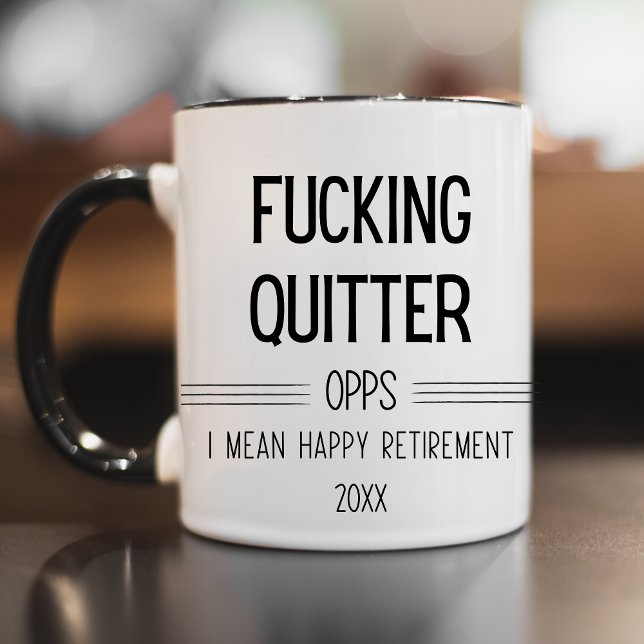 Caneca F*Amarrando Oops Quero Dizer Feliz Aposentadoria E (FUNNY RETIREMENT MUG)