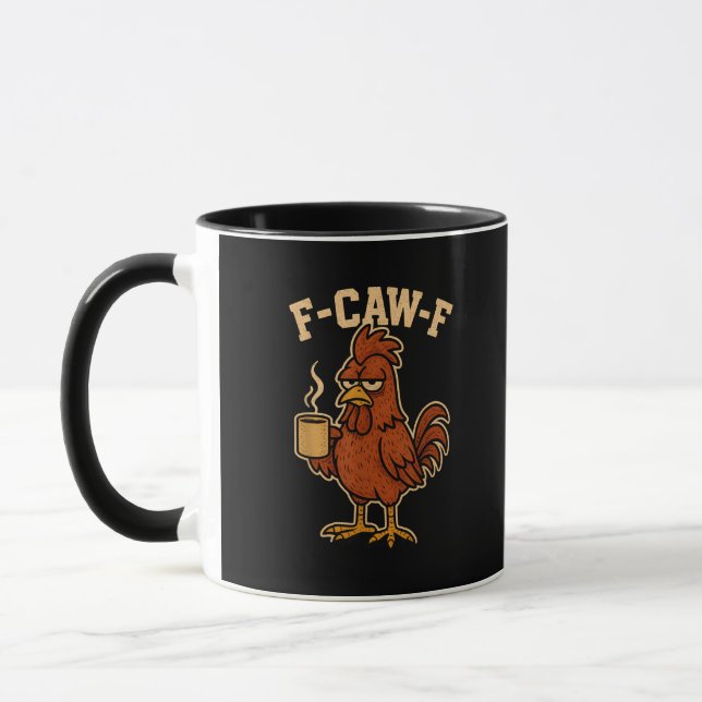 Caneca F-Caw-F Café Galo Frango Pássaro Engraçado (Esquerda)