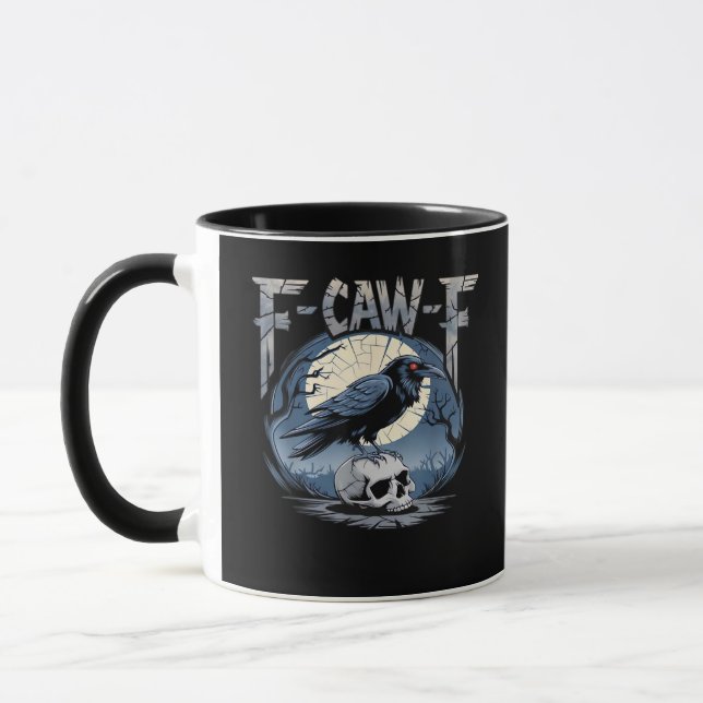 Caneca F-Caw-F Corvo Corvo Clássico ao Luar (Esquerda)