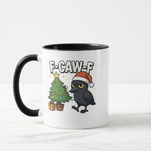 Caneca F-caw-f Corvo de Natal Árvore de Natal Meme