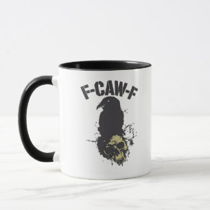 Caneca F-Caw-F Corvo Engraçado Humor Antigo Essencial Cri