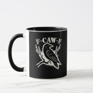 Caneca F-Caw-F Corvo Engraçado Vintage Corvo Humor Sarcás