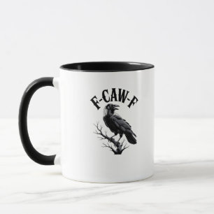 Caneca F-Caw-F Corvo Humor Adulto Pássaro Engraçado Gótic