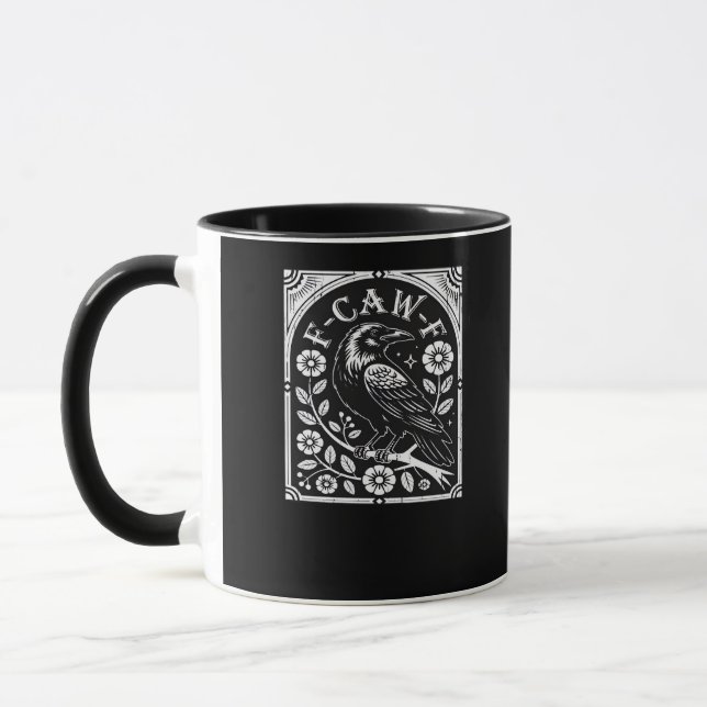 Caneca F-Caw-F Crow Aesthetic Casual (Esquerda)
