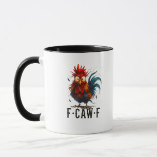 Caneca F-Caw-F Frango Galo Meme Engraçado