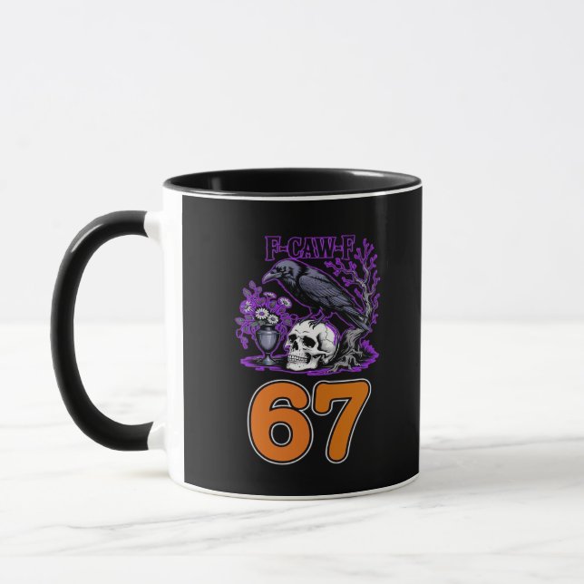 Caneca F-Caw-F Frango Halloween Clássico Divertido Modern (Esquerda)