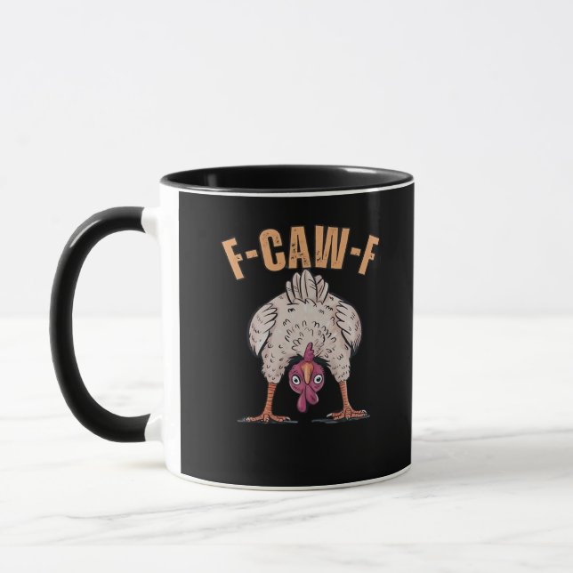 Caneca F Caw F Funny Chicken Classic Retro Cool Style (Esquerda)