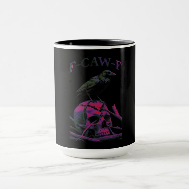 Caneca F-Caw-F Pássaro Negro Engraçado (Centro)