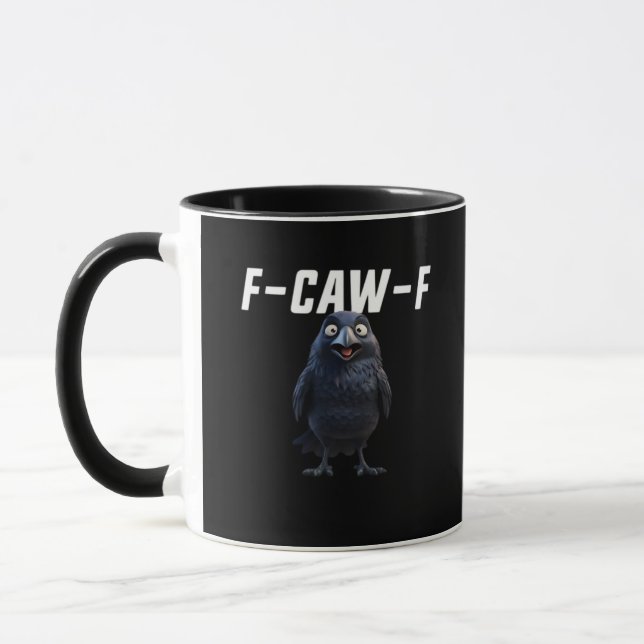 Caneca F Caw F Raven Funny Gear Creative Style (Esquerda)
