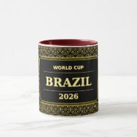 Fã de Futebol Brasileiro 2026 Luxo Preto e Dourado
