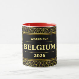 Caneca Fã de Futebol da Bélgica 2026 Luxo Preto e Dourado