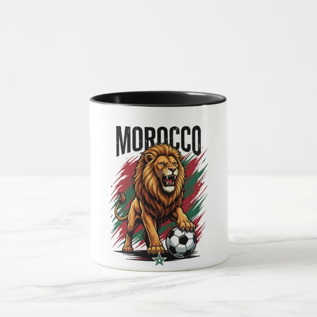 Caneca Fã de Futebol Leão de Marrocos 2026 (Centro)