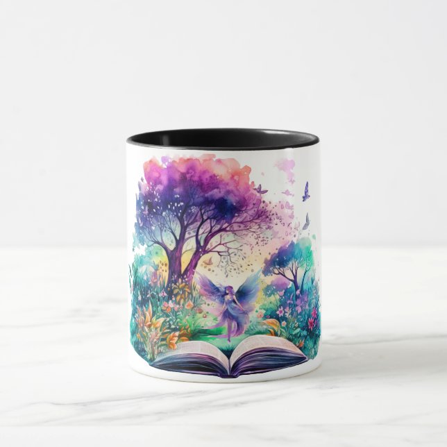 Caneca Fã de Livros de Fantasia Fada (Centro)