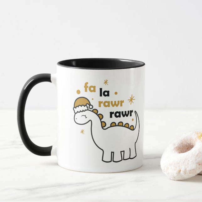 Caneca Fa La Rawr Dinossauro (Com Donut)