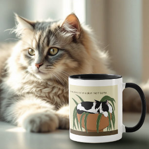 Caneca Fábrica Branca Negra de Gato Engraçado