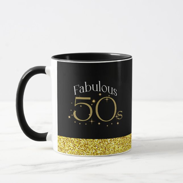 Caneca Fabulosa 50 de Escrita Moderna em Branco, Lente Do (Esquerda)
