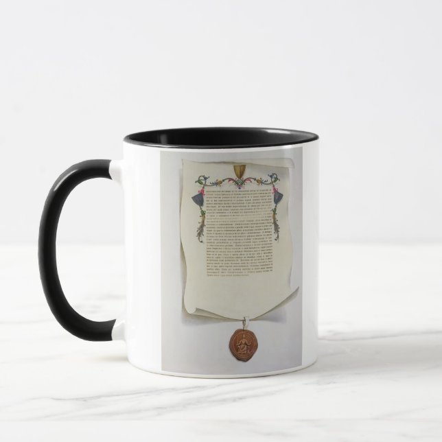 Caneca Fac-simile a edição da Magna Carta, primeiros (Esquerda)