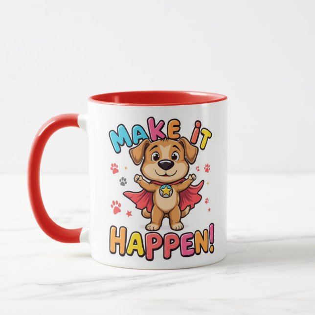 Caneca Faça Acontecer O Super Herói Cão Mug (Esquerda)