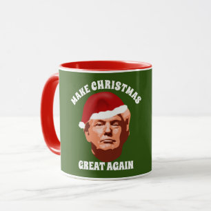 CANECA FAÇA EXCELENTE DE NATAL DE NOVO, TRUMP SANTA HAT