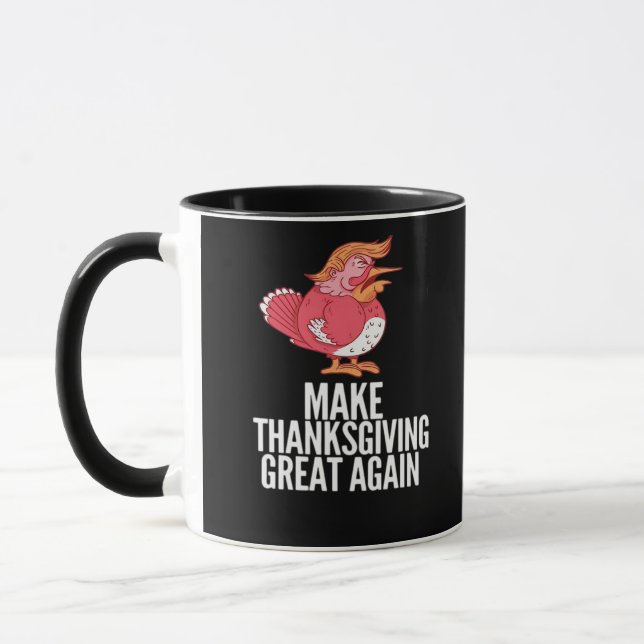 Caneca Faça o Excelente de Ação de Graças novamente Trump (Esquerda)