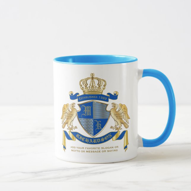 Caneca Faça seu próprio Casaco de armas emblema de águia  (Direita)