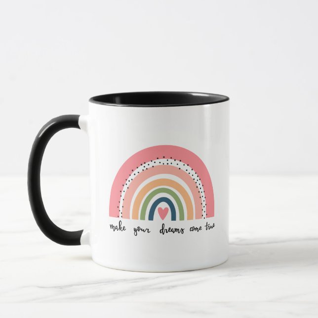 Caneca Faça seus sonhos se tornarem verdadeiros Arco-Íris (Esquerda)