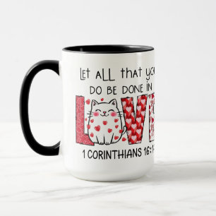 Caneca Faça tudo com AMOR, Escritura