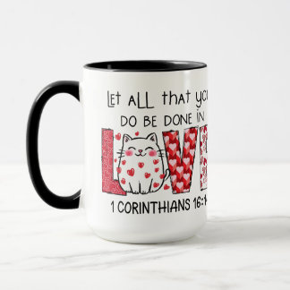 Caneca Faça tudo com AMOR, Escritura
