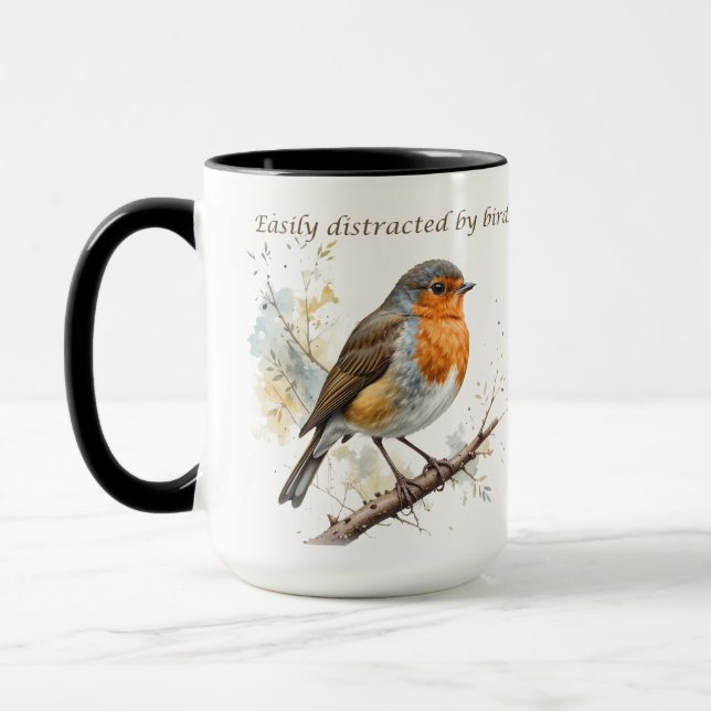 Caneca Fácil distração com a citação divertida do Birds (Esquerda)